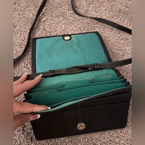 Fossil Black Leather Crossbody Bag.